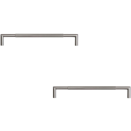 PACK 425mm Mitred Linear Knurled Pull Handle Durable Stainless Steel 304g Door Handle (1)