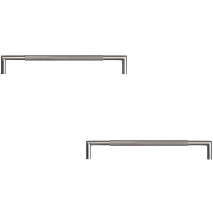 PACK 425mm Mitred Linear Knurled Pull Handle Durable Stainless Steel 304g Door Handle (1)