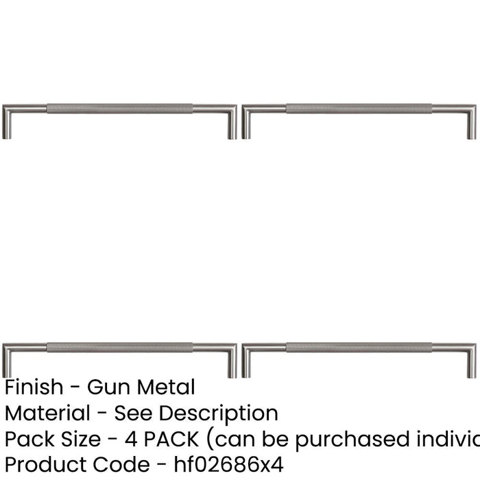 PACK 425mm Mitred Linear Knurled Pull Handle Durable Stainless Steel 304g Door Handle-1