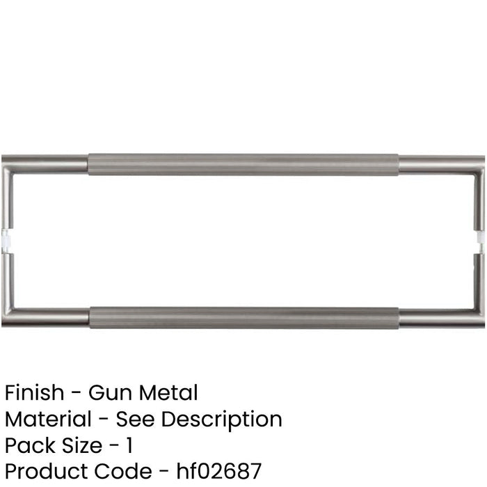 425mm Metal Linear Knurled Pull Handle Stylish Interiors Door Handle-1