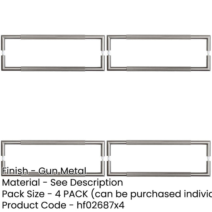 PACK 425mm Metal Linear Knurled Pull Handle Stylish Interiors Door Handle-1