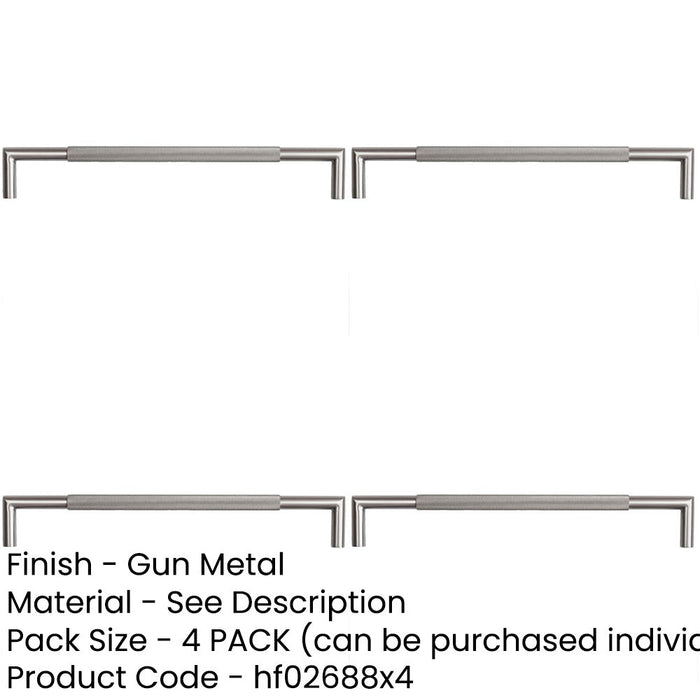 PACK 425mm Metal Knurled Pull Handle Stylish Durable Door Handle-1