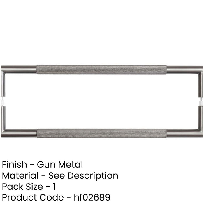 425mm Metal Knurled Pull Handle Modern Interiors Door Handle-1