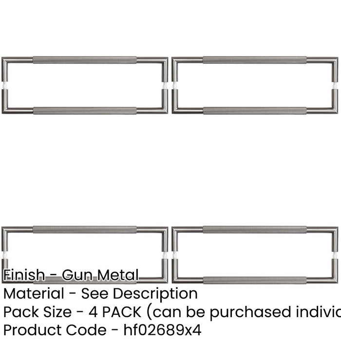 PACK 425mm Metal Knurled Pull Handle Modern Interiors Door Handle-1
