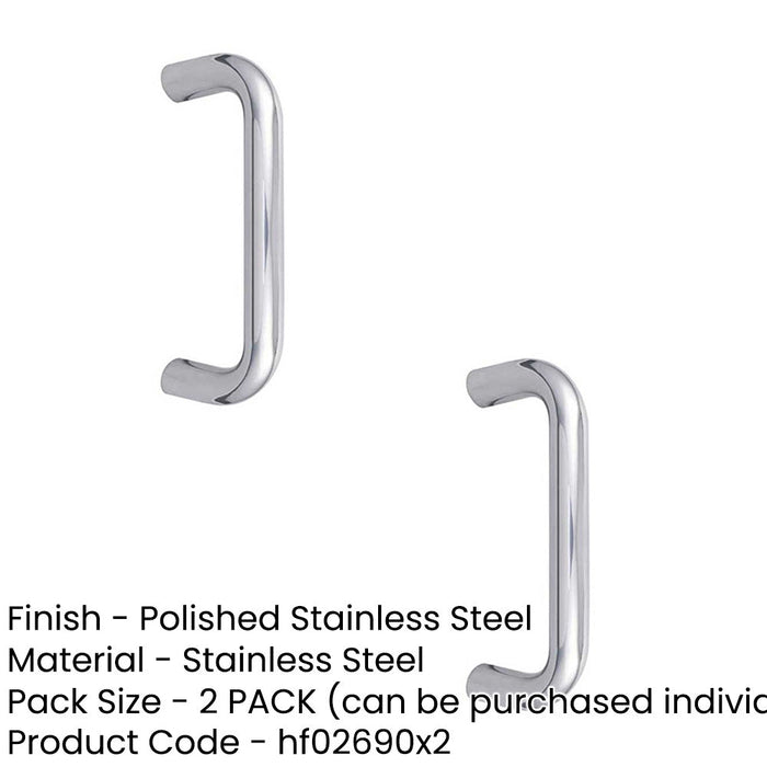 PACK Premium Quality Stainless Steel 22mm Shape Pull Handle Grade Polished Finish Door Handle (1)-1