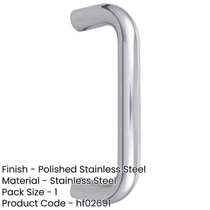 Premium Polished Stainless Steel 22mm Shape Pull Handle Grade Door Handle-1