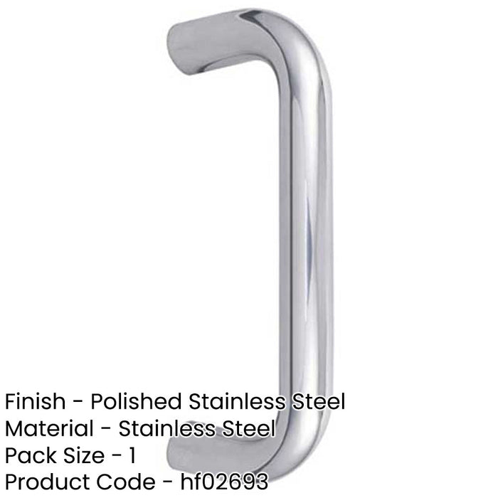 Durable 22mm Shape Stainless Steel Pull Handle Grade Polished Finish Door Handle-1