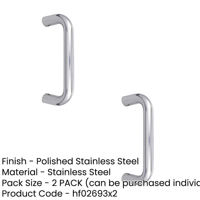 PACK Durable 22mm Shape Stainless Steel Pull Handle Grade Polished Finish Door Handle (1)-1