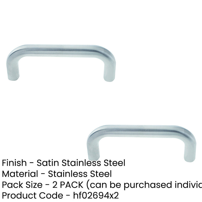 PACK Premium Stainless Steel 19mm Shape Pull Handle Grade with Satin Finish Door Handle (2)-1
