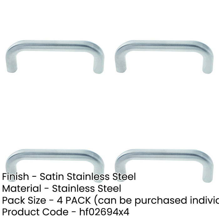 PACK Premium Stainless Steel 19mm Shape Pull Handle Grade with Satin Finish Door Handle-1