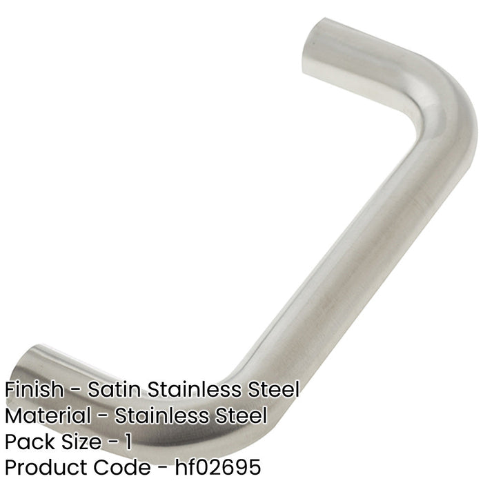 Premium Grade Stainless Steel Shape Pull Handle 19mm Satin Finish Door Handle-1