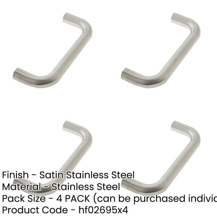 PACK Premium Grade Stainless Steel Shape Pull Handle 19mm Satin Finish Door Handle-1