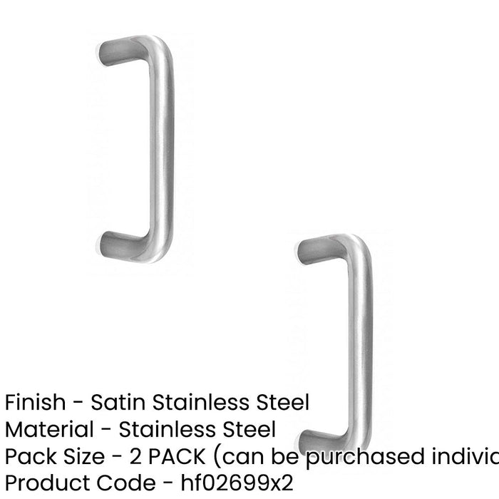 PACK Premium 22mm Stainless Steel Shape Pull Handle Grade Satin Finish Door Handle (1)-1