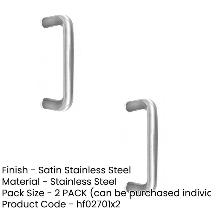 PACK Durable 22mm Shape Pull Handle Satin Stainless Steel Grade Door Handle (1)-1