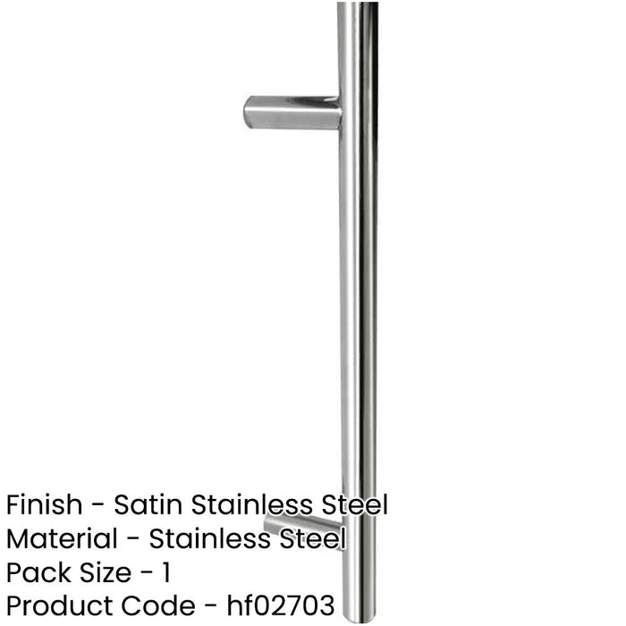 Premium Satin Stainless Steel Pull Handle 25mm Fixing, 600x25x450mm Door Handle-1