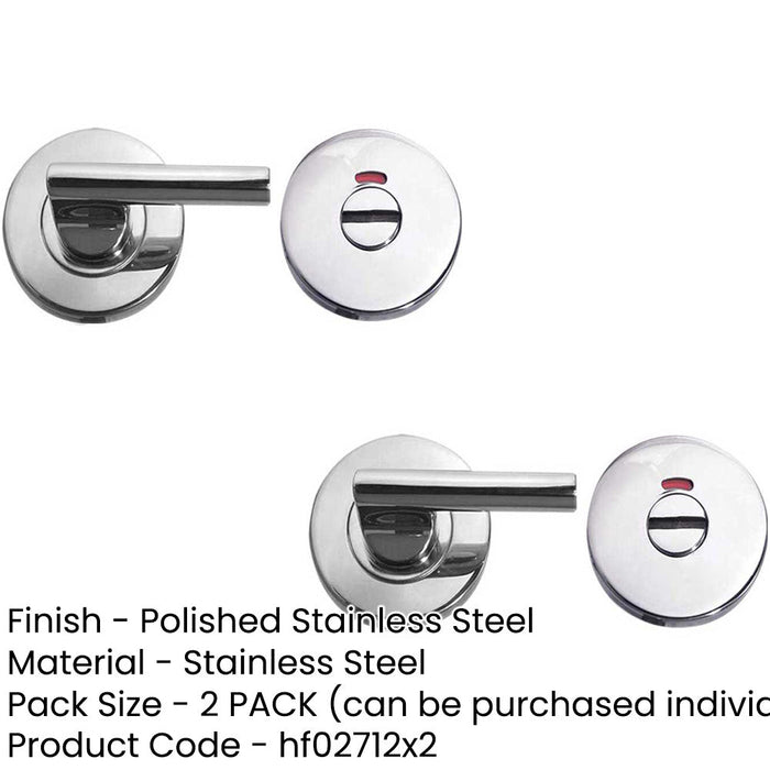 PACK Durable Stainless Steel Easy Turns Releases with Fire Door Indicator 52x8mm Door Handle (1)-1