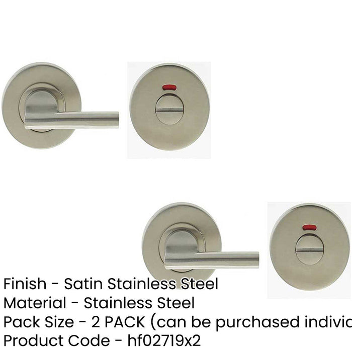 PACK Durable Grade Stainless Steel Easy Turns Releases with Indicator Doors Door Handle (2)-1