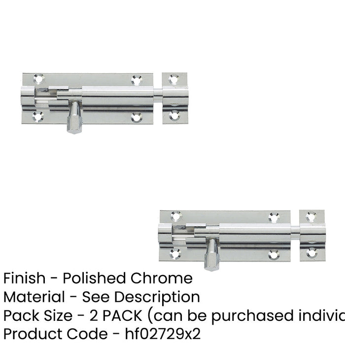 PACK Premium Polished Chrome Brass Straight Barrel Bolts 50x25mm Enhanced Security Door Bolt (1)-1