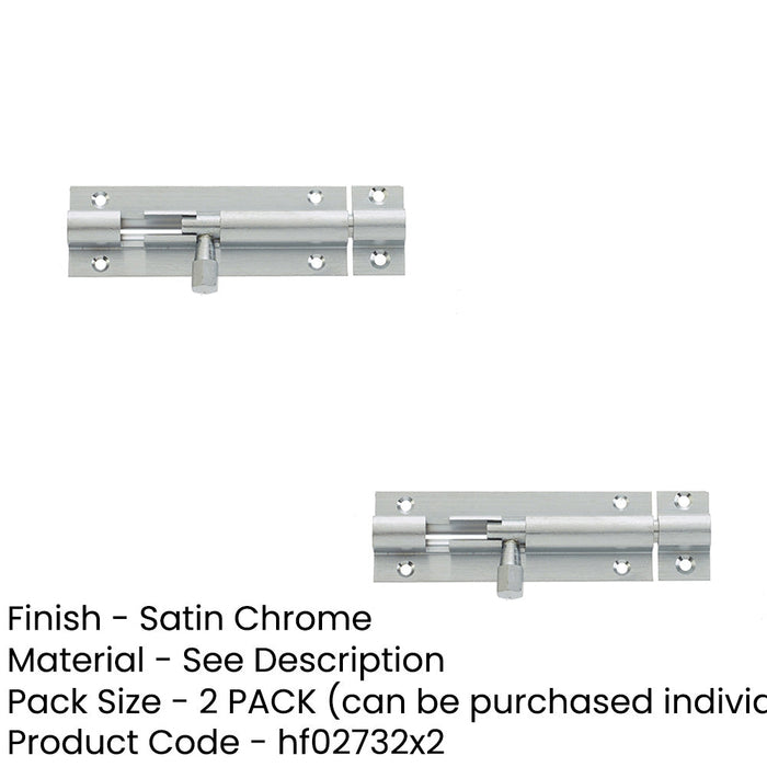 PACK 75x25mm Satin Chrome Brass Straight Barrel Bolts Secure Locking Door Bolt (1)-1