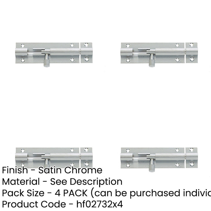 PACK 75x25mm Satin Chrome Brass Straight Barrel Bolts Secure Locking Door Bolt-1