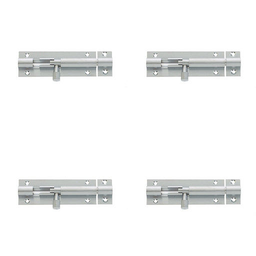 PACK 75x25mm Satin Chrome Brass Straight Barrel Bolts Secure Locking Door Bolt