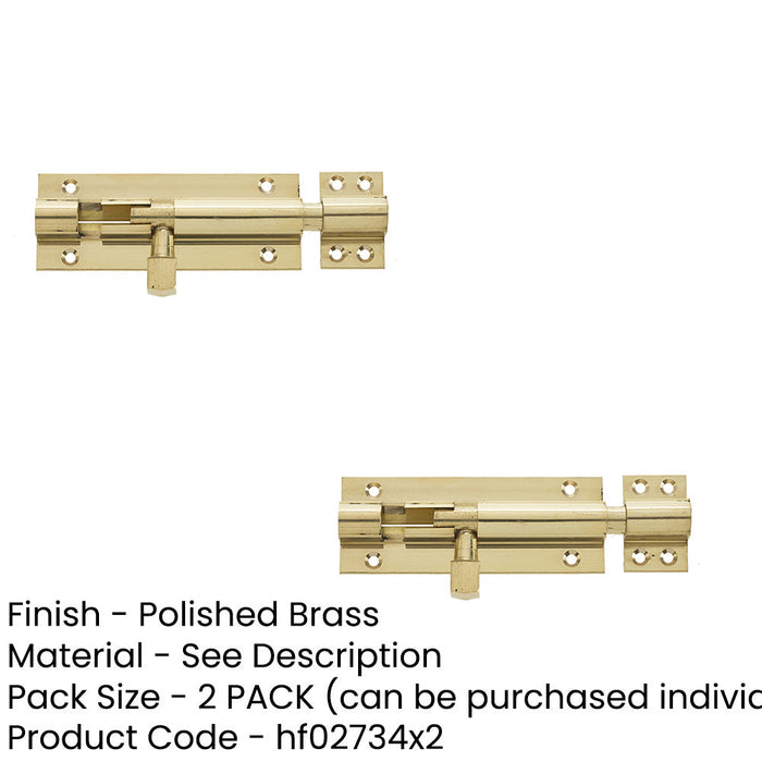 PACK Premium Brass Heavy Straight Barrel Bolts 102x38mm Enhanced Security Door Bolt (1)-1