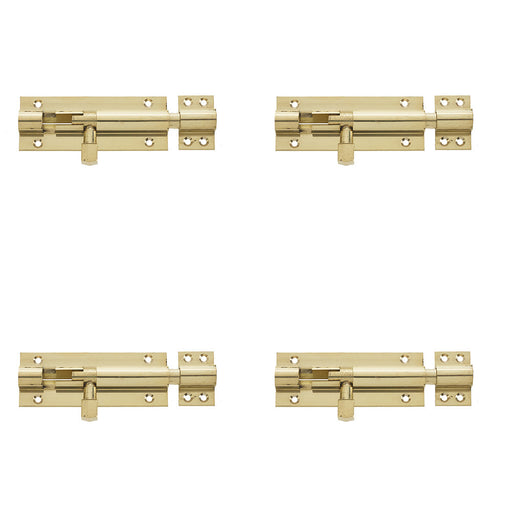 PACK Premium Brass Heavy Straight Barrel Bolts 102x38mm Enhanced Security Door Bolt