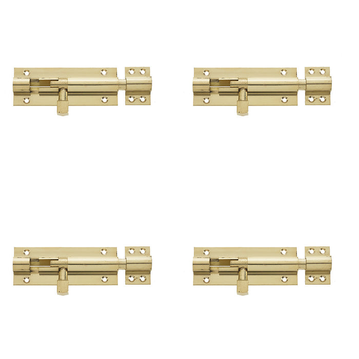 PACK Premium Brass Heavy Straight Barrel Bolts 102x38mm Enhanced Security Door Bolt