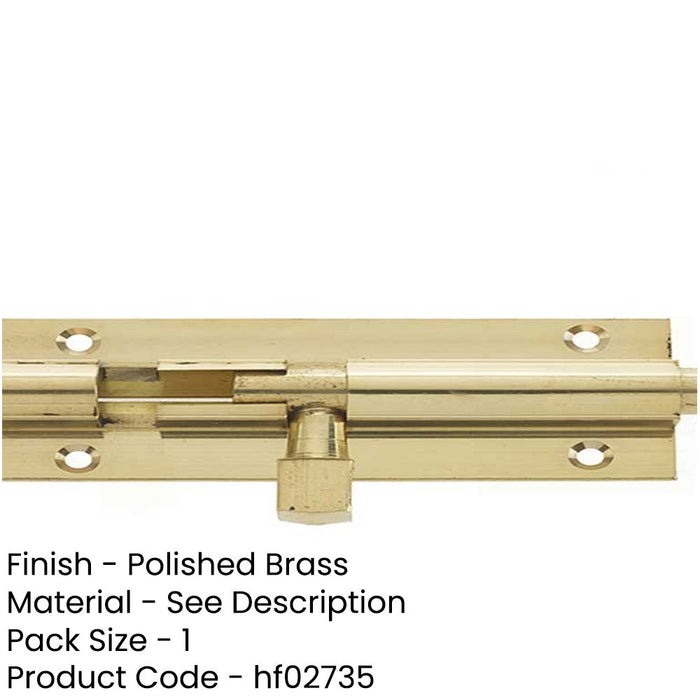 Premium Heavy-Duty Brass Straight Barrel Bolts 152x38mm Polished Enhanced Security Door Bolt-1