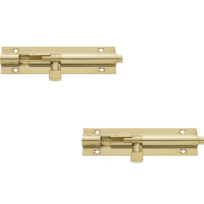 PACK Premium Heavy-Duty Brass Straight Barrel Bolts 152x38mm Polished Enhanced Security Door Bolt (1)