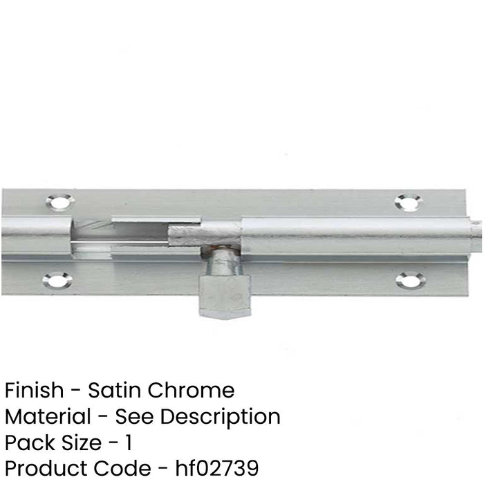 Heavy-Duty Satin Chrome Brass Straight Barrel Bolts 152x38mm Ultimate Security Door Bolt-1