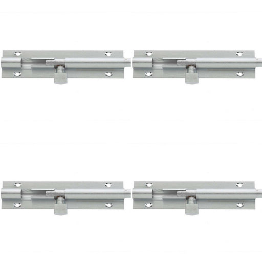 PACK Heavy-Duty Satin Chrome Brass Straight Barrel Bolts 152x38mm Ultimate Security Door Bolt