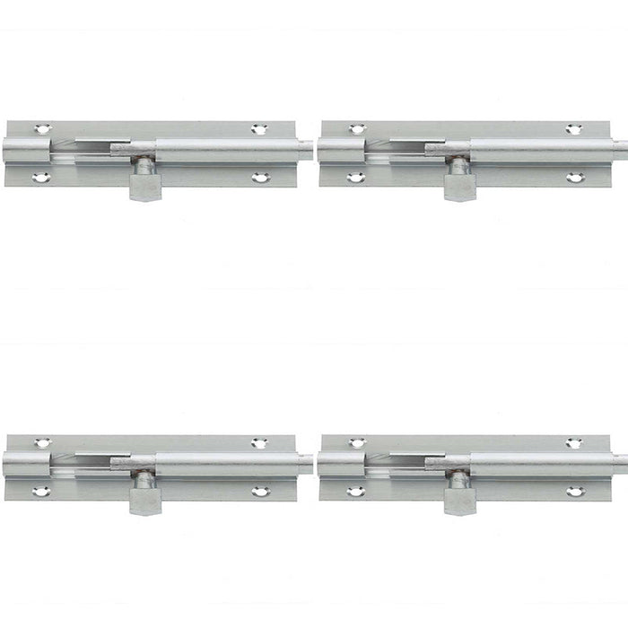 PACK Heavy-Duty Satin Chrome Brass Straight Barrel Bolts 152x38mm Ultimate Security Door Bolt