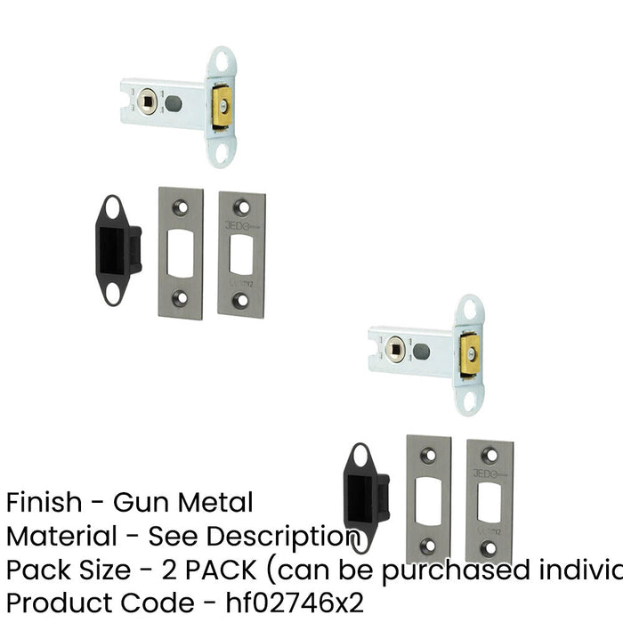PACK Premium Heavy Duty Tubular Deadbolts 64mm Metal Finish Enhanced Security Door Bolt-1