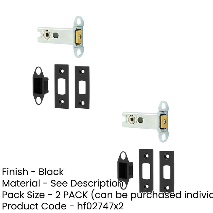 PACK Durable 76mm Heavy Duty Tubular Deadbolts Black Maximum Security Door Bolt-1