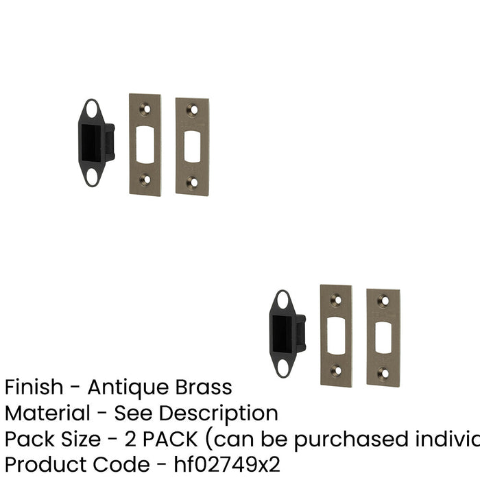 PACK Heavy Duty Tubular Deadbolt Accessory Packs Antique Brass Finish Door Bolt-1