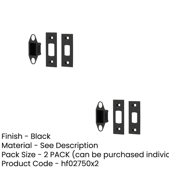 PACK Durable Black Accessory Packs Heavy Duty Tubular Deadbolts Door Bolt-1