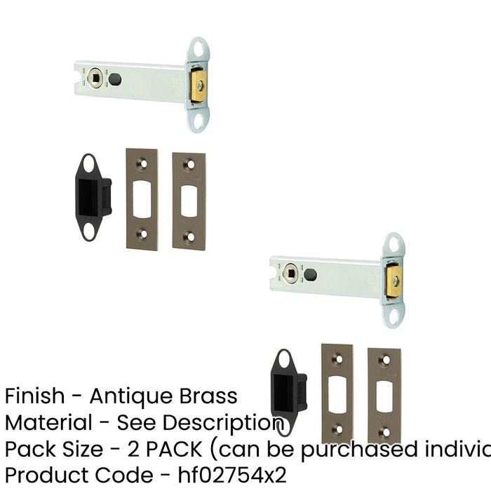 PACK Heavy Duty Tubular Deadbolts Antique Brass Finish Ultimate Security Door Bolt-1