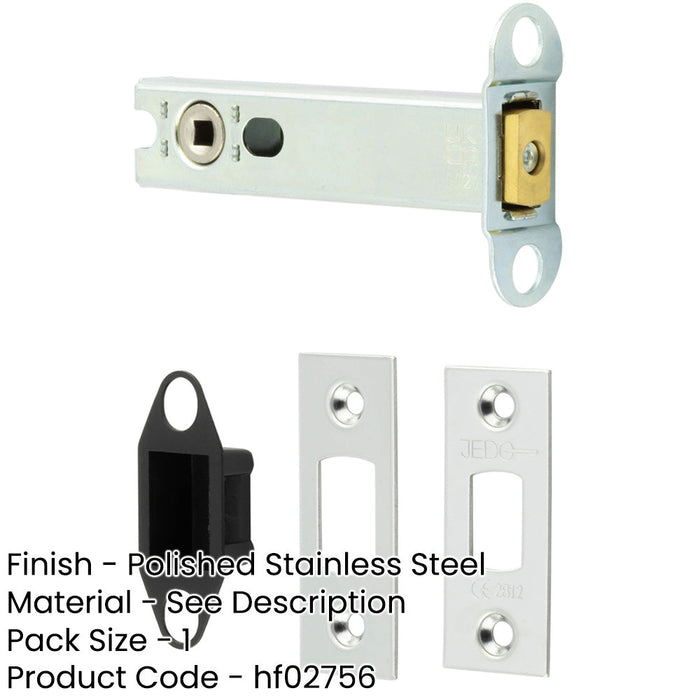 High Security Heavy Duty Tubular Deadbolts 102mm Polished Stainless Steel Door Bolt-1