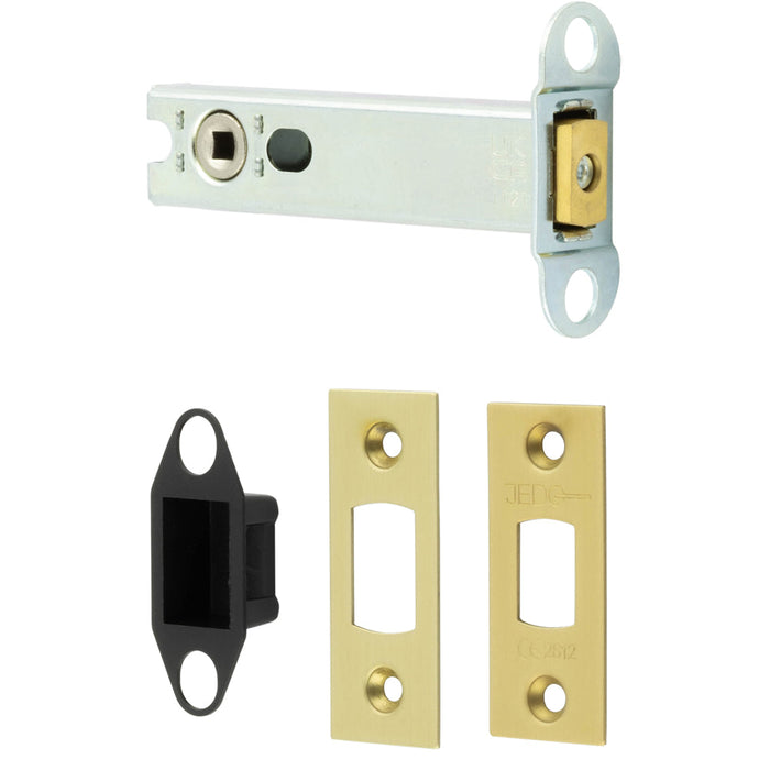 Premium Heavy Duty Tubular Deadbolts 102mm Satin Brass Ultimate Security Door Bolt