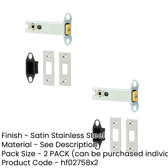 PACK High Security Heavy Duty Tubular Deadbolts Satin Stainless Steel Door Bolt-1