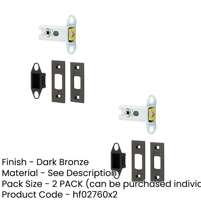 PACK Secure Your Home with Heavy Duty 64mm Dark Bronze Tubular Deadbolts Door Bolt-1