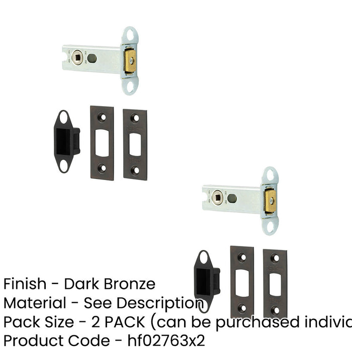 PACK Heavy Duty 76mm Tubular Deadbolts Dark Bronze Enhanced Security Door Bolt-1