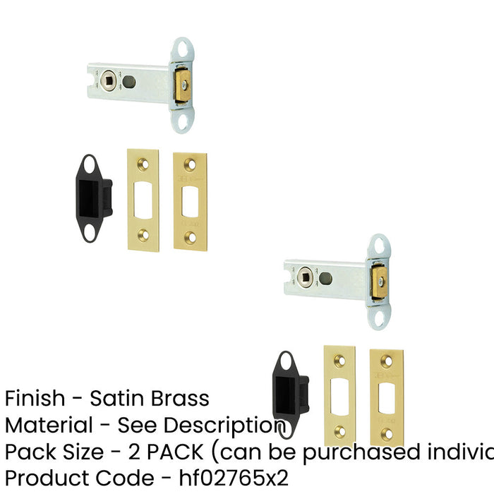 PACK High Security Heavy Duty Tubular Deadbolts 76mm Satin Brass Finish Door Bolt-1