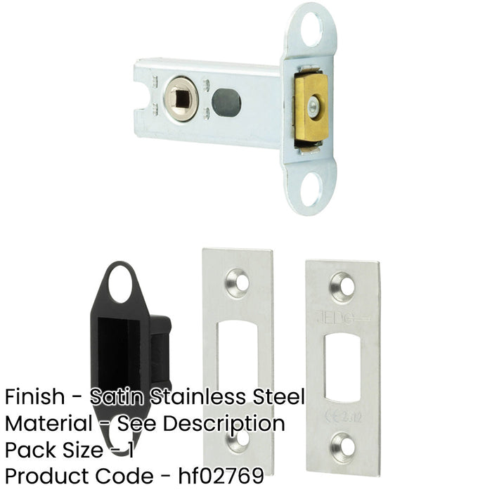 Heavy Duty 64mm Tubular Deadbolts Satin Stainless Steel Maximum Security Door Bolt-1