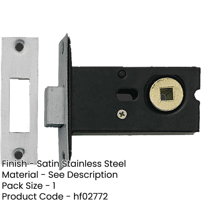 Durable 76mm Deadbolts with Spindle Satin Stainless Steel Maximum Security Door Bolt-1