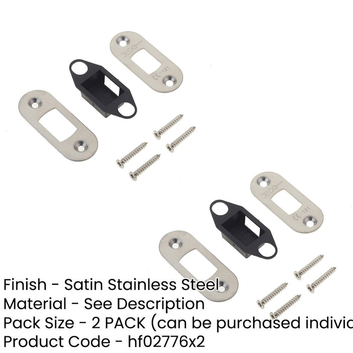 PACK Heavy Duty Tubular Deadbolt Radiused Accessory Packs Satin Stainless Steel Door Bolt-1