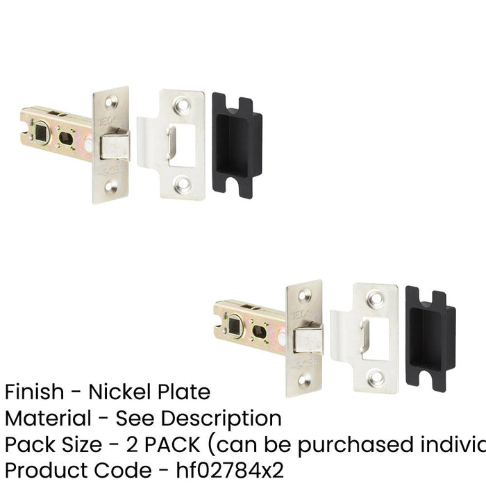 PACK High-Quality 64mm Nickel-Plated Tubular Latches Secure Locking-1