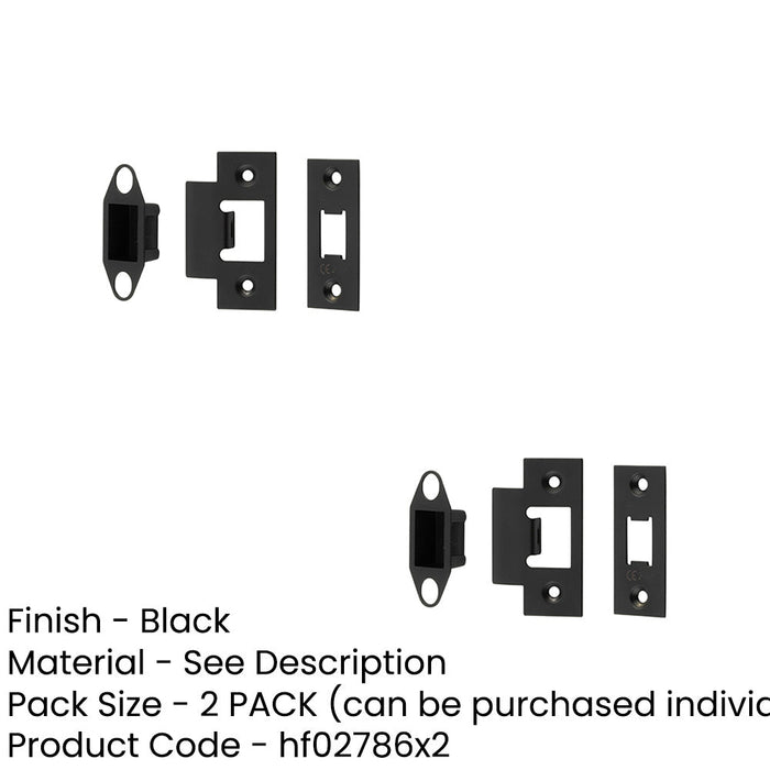 PACK Durable Black Accessory Packs Heavy Duty Tubular Latches-1