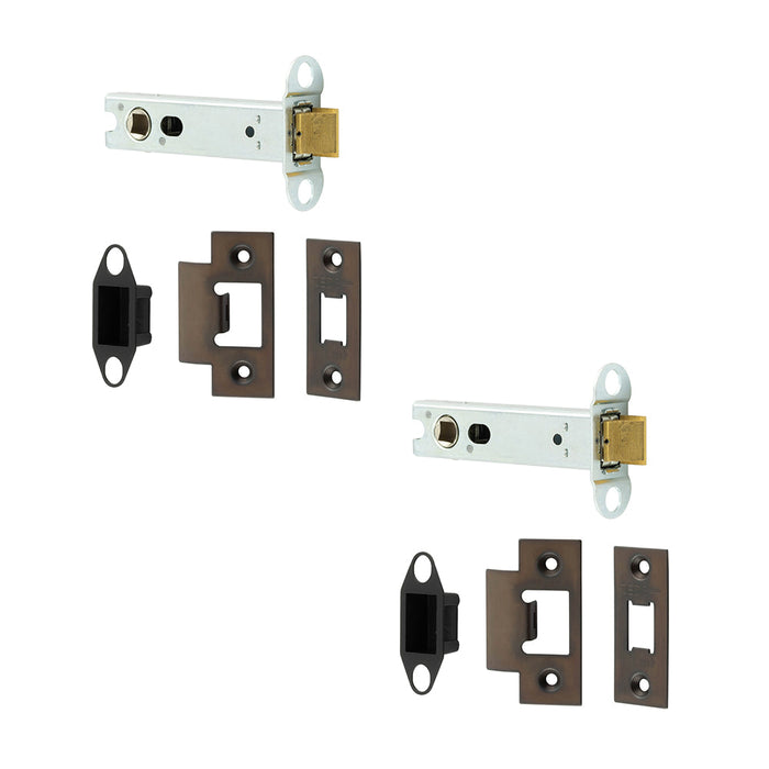 PACK Heavy Duty Tubular Latches 102mm Dark Bronze Locking Mechanism Doors